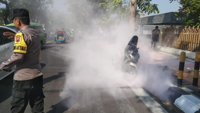 Viral Motor Terbakar di Jalan Sudirman Kudus,Ini Sebabnya