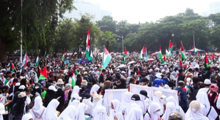 Viral Ribuan Polisi Kawal Aksi Solidaritas Untuk Palestina